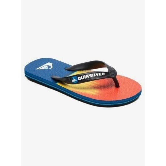 Quiksilver Boys Molokai Black/Orange Flip Flops - Picture 3 of 6